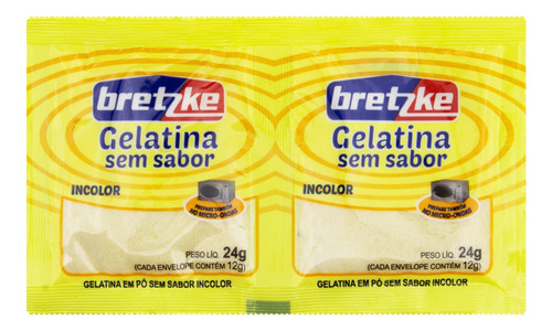 Gelatina em Pó sem Sabor Bretzke Pacote 24g 2 Unidades