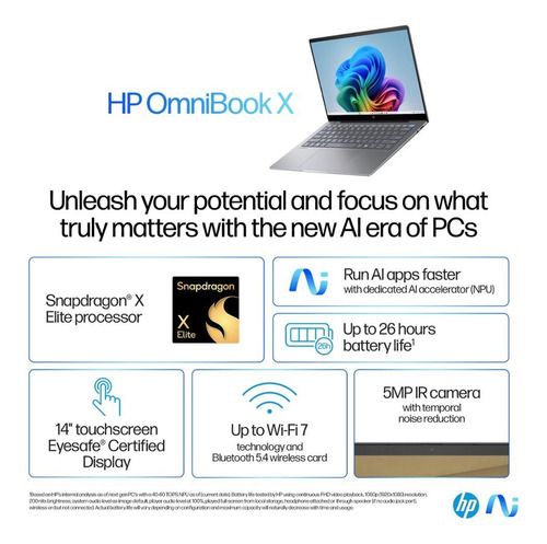 Hp - Omnibook X Copilot+ Pc 14 2.2k Touch 16gb 1tb Ssd
