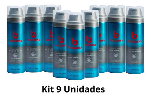 Kit 9 Espuma De Barbear Bozzano Pele Sensível 200ml