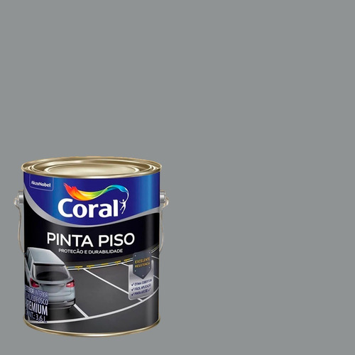 Tinta Pinta Piso Alta Resistencia 3,6lt Coral Cores Cor Cinza Médio