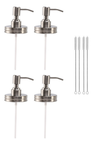 Pack De 4 Tapas Dispensadoras De Jabón Mason Jar Con Bombas,