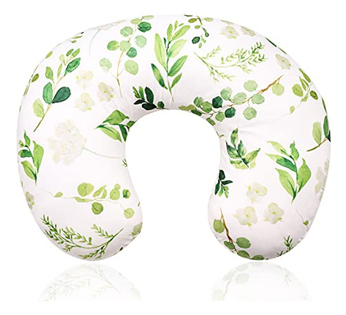 Baby Nursing Pillow Cover, Green Leaf Newborn Breastfeeding