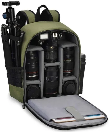 Mochila Caden Para Camaras Dslr Slr 28x14x36 Cm verde Env o gratis