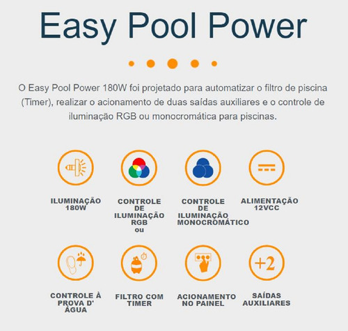 Kit Tholz Easy Pool Power Fonte + 12 Led 316 9w Rgb Inox