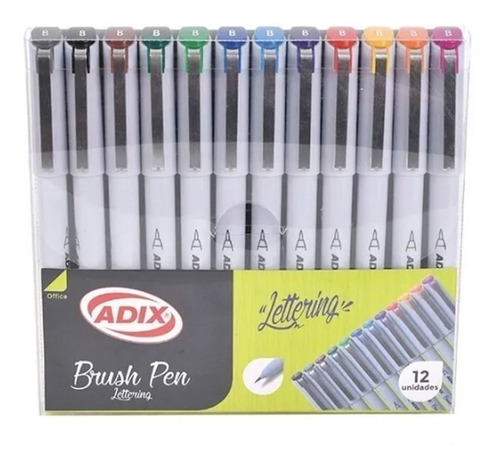Imagen 1 de 3 de Brush Pen Lettering Marca Adix 12 Unidades