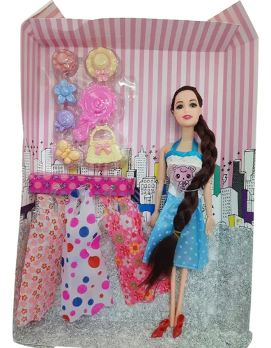Muñeca Con Vestidos Accesorios Juguete Niñas