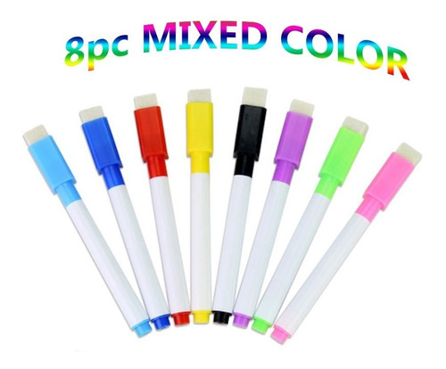 Imagen 4 de 10 de Marcadores Rotuladores Imantados 8 Colores Pizarra Blanca