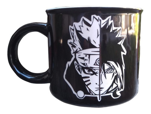 Taza Grabada Negra Brillante En Bajo Relieve Naruto 15oz