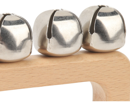 Jingle Metálico Rectangular De Madera Handle Bells Dance Han