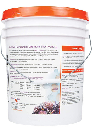 Instant Ocean Reef Crystals Reef Salt, Formulado Específicam