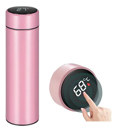 Termo Agua Caliente Inteligente Vaso Mug Termico Digital 500 Color Rosado / Termo De Agua Con Sensor Digital - 102042