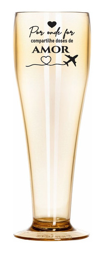Kit 40 Taças Chopp 330ml Acrílica Personalizadas - Aloha Cor Dourado
