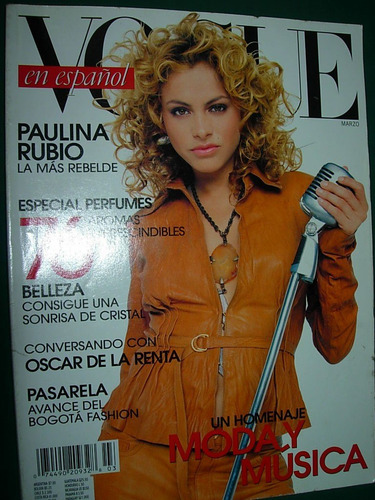 Revista Vogue 3/03 Paulina Rubio Oscar De La Renta Pasarela