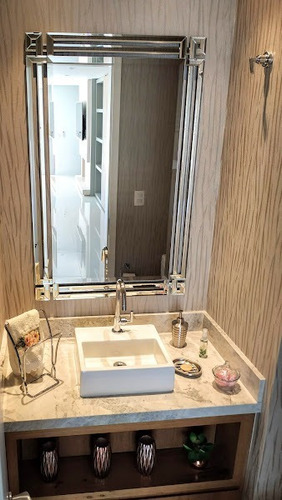 Imagem 6 de 8 de Espelho Veneziano 110cm X 70cm Sala Lavabo Banheiro