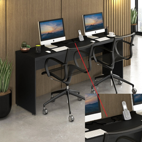 Imagem 3 de 6 de Mesa 1.80 Escritório Escrivaninha Tampo 40 Pronta Entrega