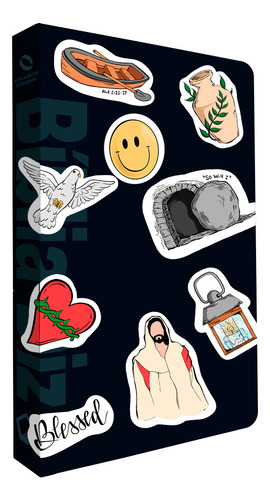 Bíblia Sagrada De Estudo Diz Naa Jovem Capa Dura Preta Adesivos: Bíblia Sagrada Sticker Jesus, De Livraria Cristã Emmerick., Vol. 1. Editorial Livraria Emmerick, Capa Dura Em Português, 2024