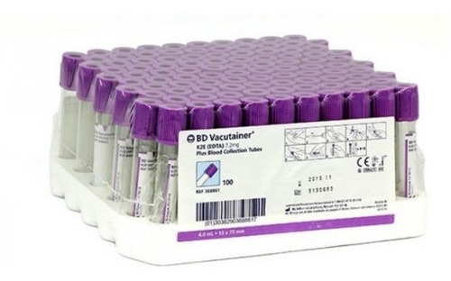 Tubo Vacutainer Lila Gradilla 100 Piezas