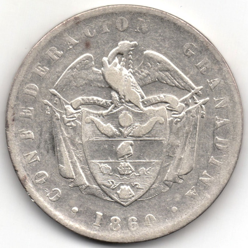 1 Peso 1860 Bogotá Confederación Granadina