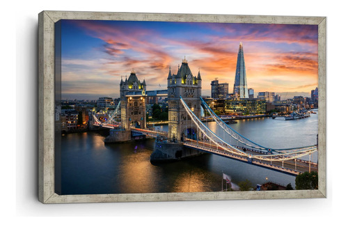 Cuadro Canvas Enmarcado Ingles Puente Tower Londres 90x140cm