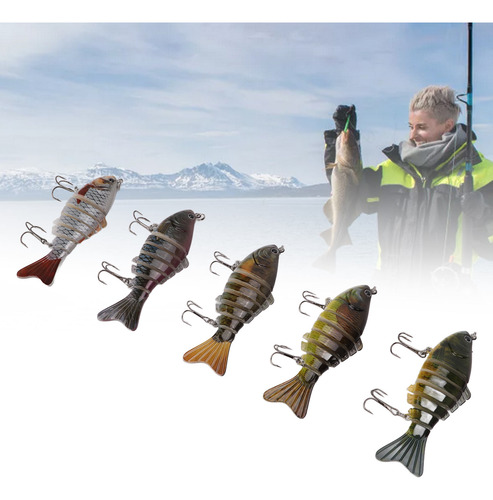Juego De Señuelos De Pesca Swimbait, Con Múltiples Articulac