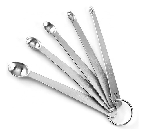 Juego De Pequeñas Cucharas Medidoras De Acero Inoxidable, 5