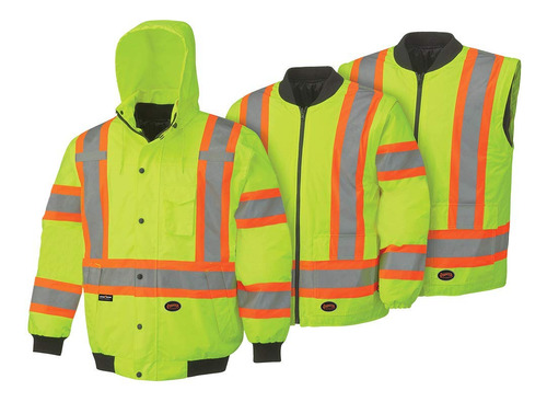 Chaqueta Seguridad Impermeable 7 1 Capucha Manga Desmontabl