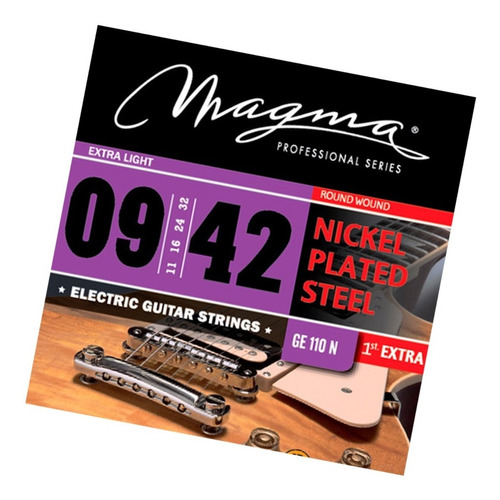 Encordado Guitarra Electrica Magma Nickel 09-42 P/ Steel 
