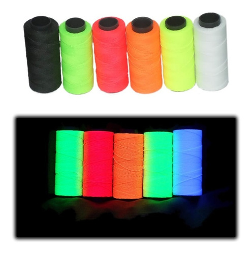 6x Fio Encerado Fluorescente Stringart Brilha Na Luz Negra