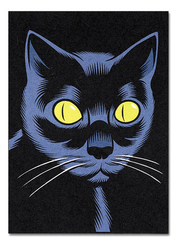 Poster Lámina Decorativa Gato Negro Uki Charles Burns Comic