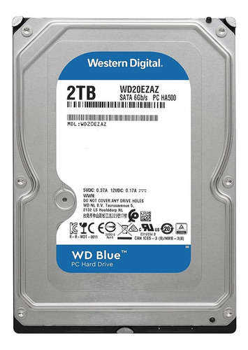 Imagen 3 de 3 de Disco duro interno Western Digital WD20EZAZ 2TB azul