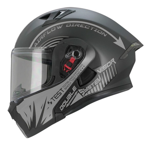 Imagen 4 de 5 de Casco Roda Rush Graficos Abatible Certificado Dot C/ Gafas
