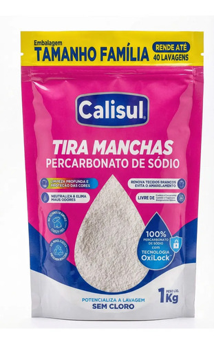 Percarbonato De Sódio 100% Puro Tira Manchas Alvejante - 1kg Calisul