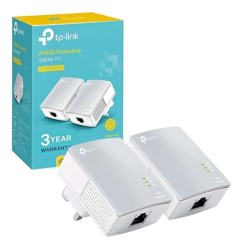 Adaptador powerline TP-Link V2 branco/cinza kit x 2 unidades