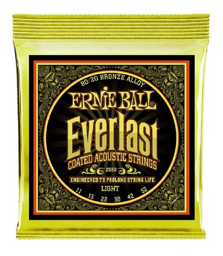 Encordado Guitarra Acústica Ernie Ball Light En Cuo