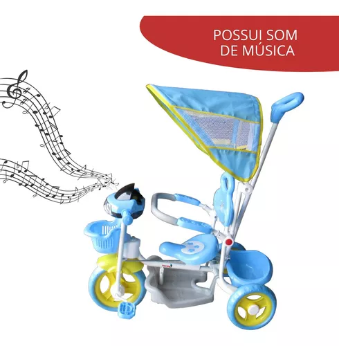 Triciclo Infantil Passeio Empurrador 2 Em 1 Importway BW003AZ