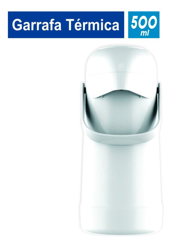 Imagem 1 de 7 de Garrafa Térmica De Pressão Magic Pump 500ml Branca Termolar