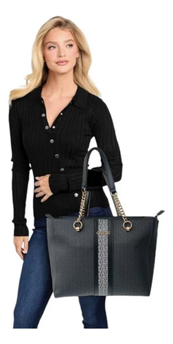Bolsa Para Dama Guess Estilo Tote Cadena Dorada