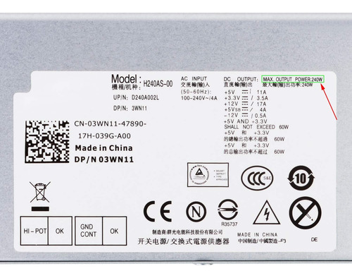 Fuente De Alimentación S-union, Para Dell Optiplex, 240w