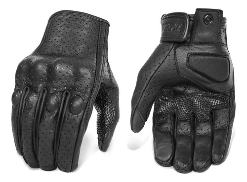 Guantes De Piel Con Dedos Completos Para Motocicleta Talla L