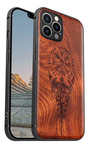 Funda Para iPhone 12 Pro Max Diseno Madera Vikingos