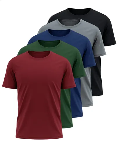 Kit 5 Camisetas Básicas Masculina Dry Fit Lisa Tradicional Variado 2 Gg