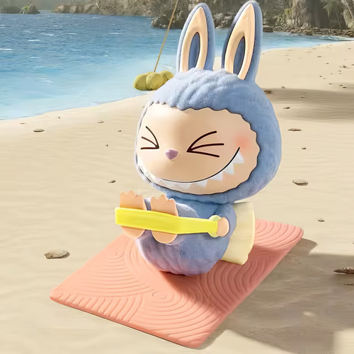 Pop Mart The Monsters Labubu Serie Yoga Lazy Figura Qr Codig