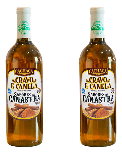 Kit 2 Cachaça Artesanal Cravo Canela Sabores Canastra 750ml