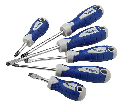 Juego De Desarmadores Magnetizadas Toolman T 9500-06c 6pzas