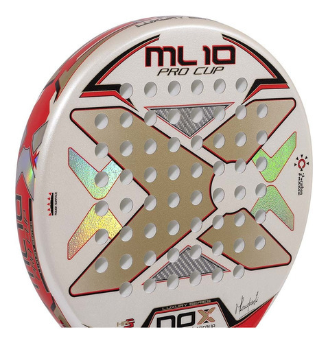 Paleta Padel Nox Ml 10 Pro Cup Luxury Series Ls Color Blanco/dorado