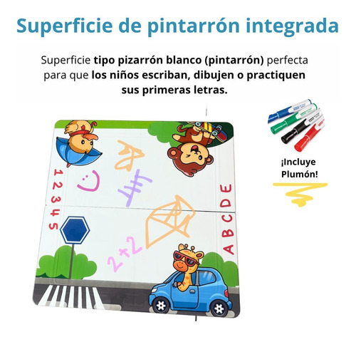 Mesa Infantil Plegable 4 Sillas De Colores Para Niños Dibujo