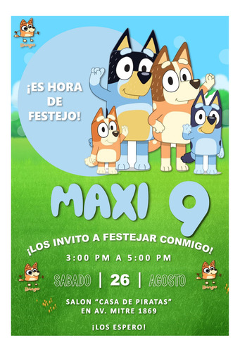 Bluey Kit Cumpleaños Imprimible Editable Candy Bar