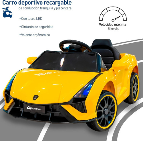 Carro Lamborghini Montable Eléctrico Camioneta Amarillo
