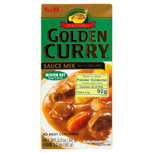Imagem 1 de 1 de Tempero em Tablete Curry de Média Picância S&B Golden Curry Caixa 92g