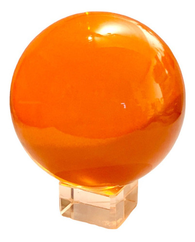 Esfera Vidrio Macizo Naranja Con Base Vidrio 6 Cm